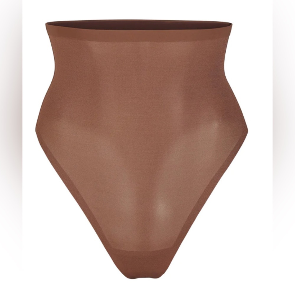 NWT SKIMS Sheer Sculpt High Waisted Thong Jasper Size S